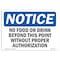 Signmission OSHA Notice Sign, 5" Height, 7" Width, No Food Or Drink Beyond This Point Without Sign, Landscape OS-NS-D-57-L-14591 - alternate 1